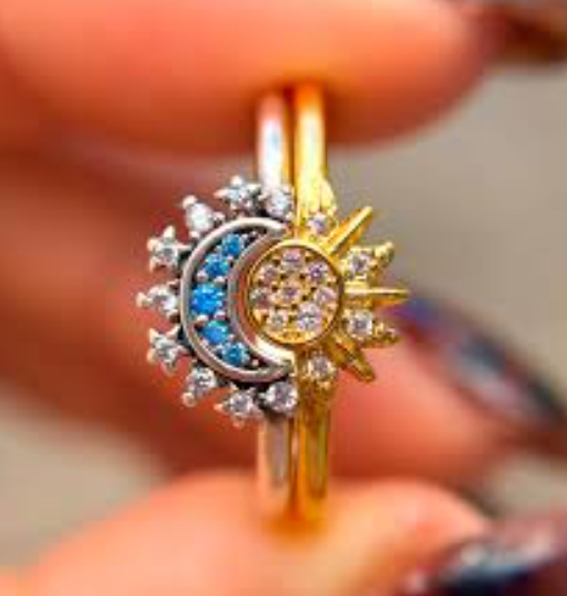 DUO DE ANILLOS SOL Y LUNA