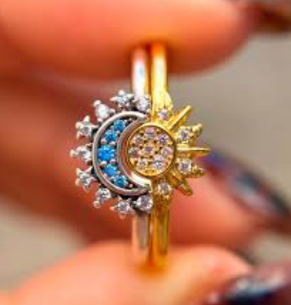 DUO DE ANILLOS SOL Y LUNA