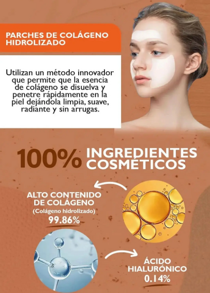 Parches de Mascarilla Soluble de Colágeno Hidrolizado (Incluye Spray de Colágeno)