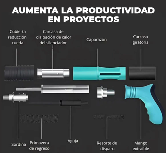 Pistola Remachadora de Clavos Profesional