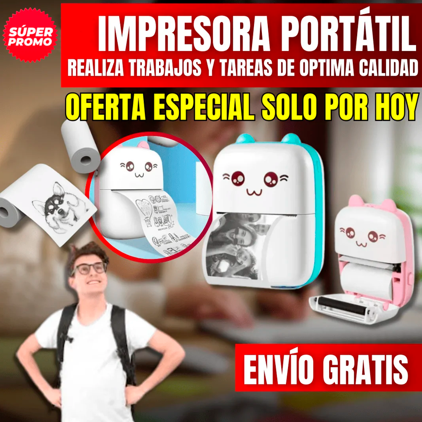 Mini Impresora Térmica Portátil (Rosa)