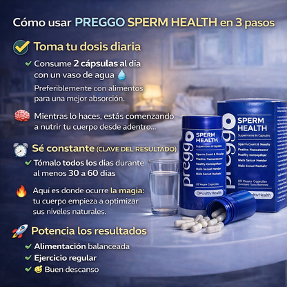 PREGGO SPERM HEALTH - Suplemento en Capsulas Para Hombres (60 Capsulas)