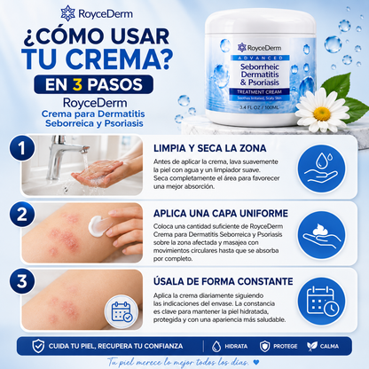 RoyceDerm Crema para Dermatitis Seborreica y Psoriasis