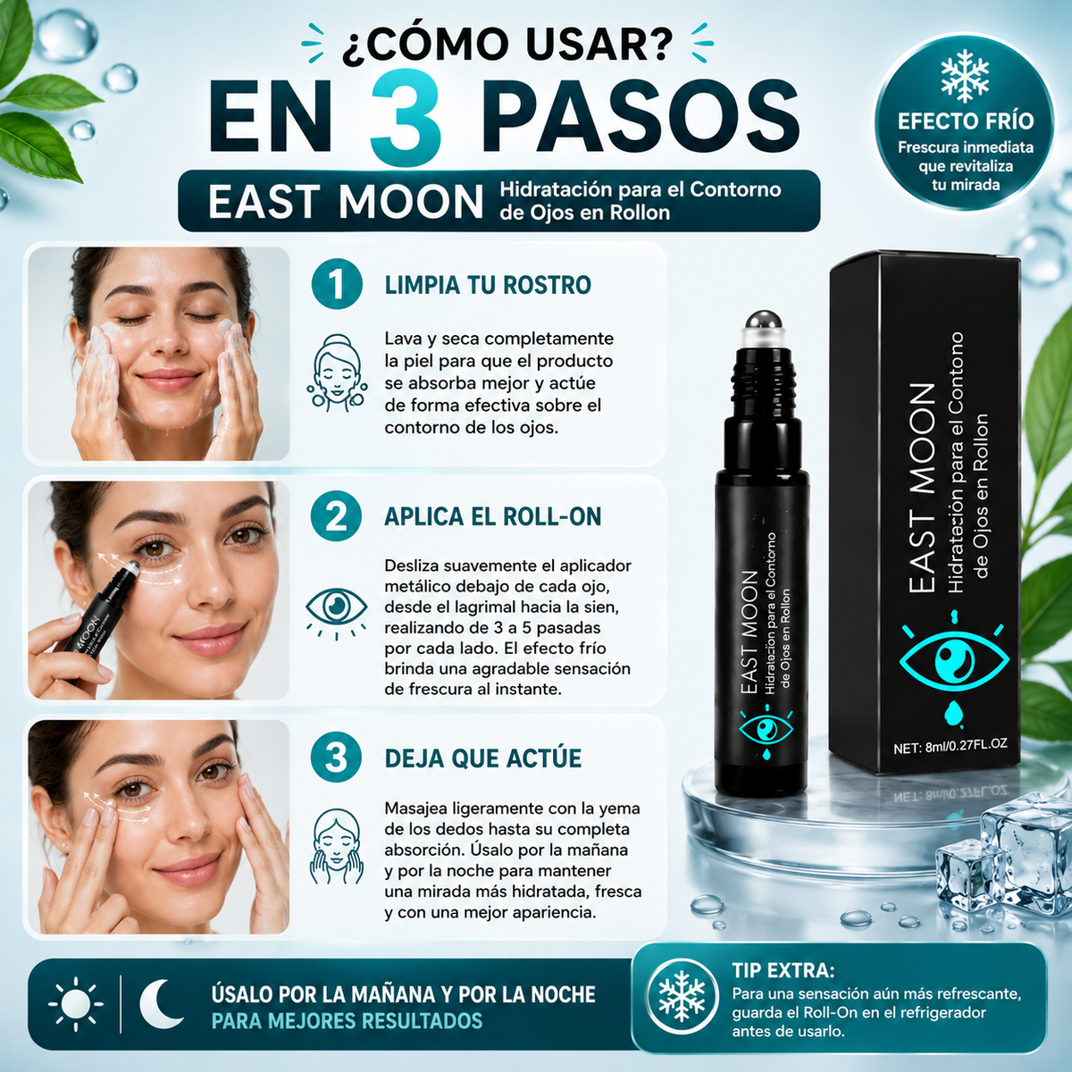 EAST MOON Anti Ojeras - Hidratación y Restauración del Contorno de Ojos
