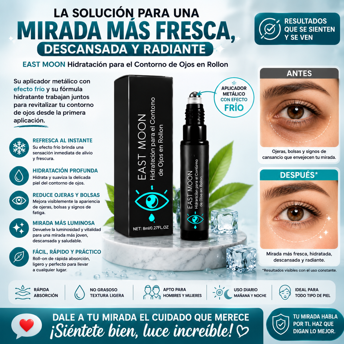 EAST MOON Anti Ojeras - Hidratación y Restauración del Contorno de Ojos