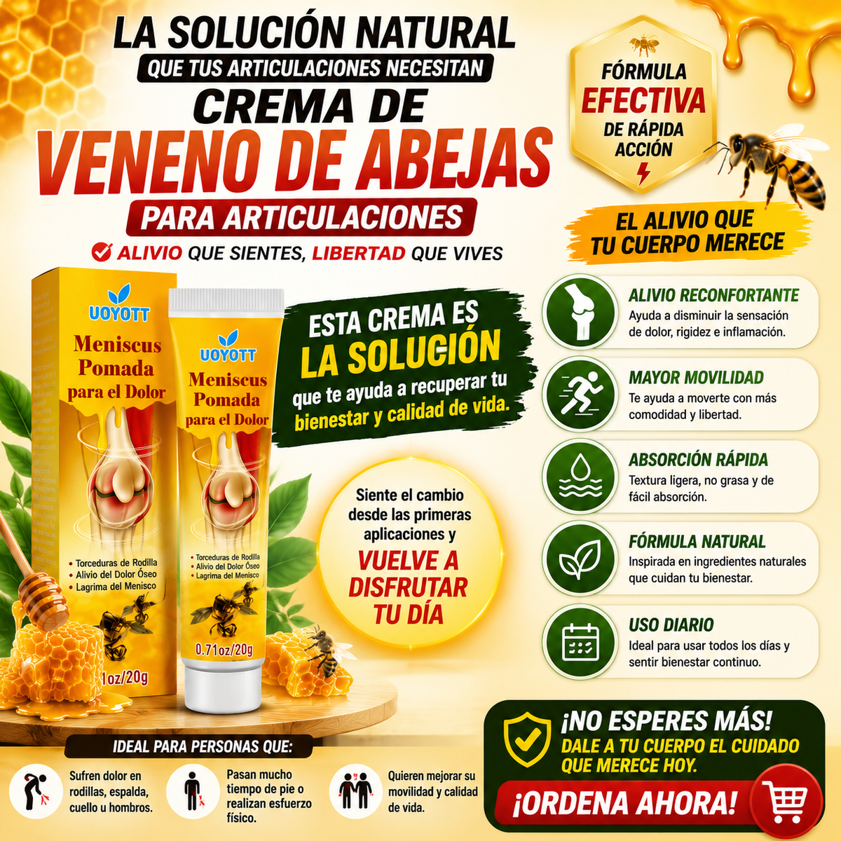 OFERTA 2X1 Crema de Veneno de Abejas para Articulaciones