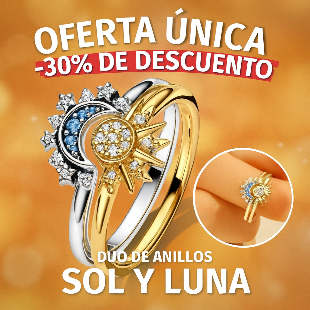 DUO DE ANILLOS SOL Y LUNA