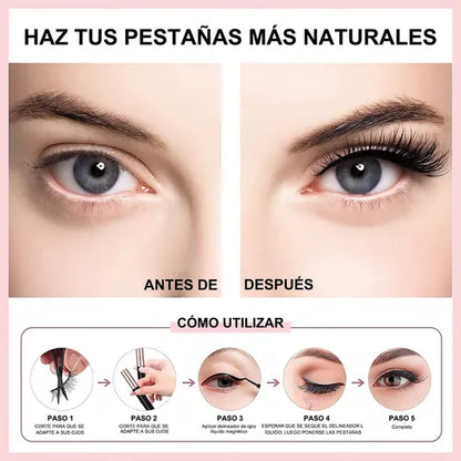 Set de Pestañas Magnéticas (Set de 3 Pares)