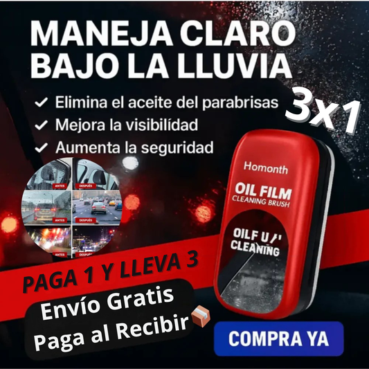 3x1 Limpiavidrios Antiempañante Hidrofóbico para Autos (Oferta solo por este Mes)