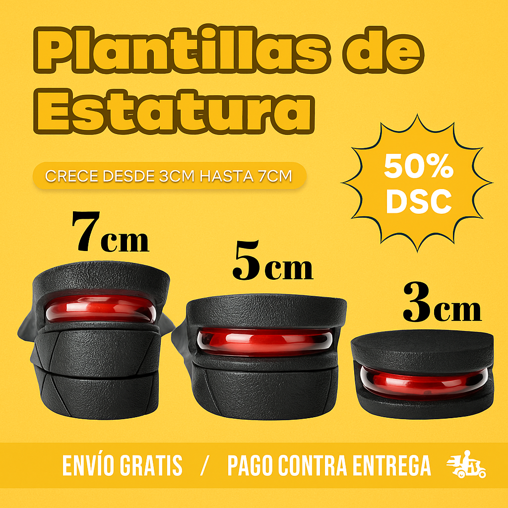 Plantillas para Aumento de Estatura (Aumenta +5cm)