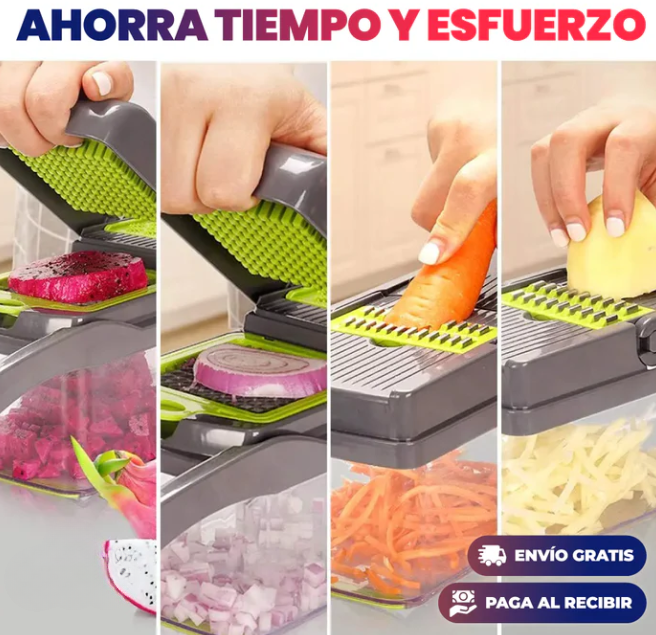 "7 en 1" Picador de Verduras MultiFuncional + 1 Desengrasante de Cocina Gratis😍