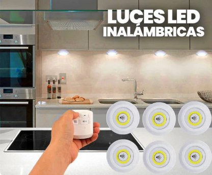 Set de 4 Luces Led Inalambricas con control Remoto